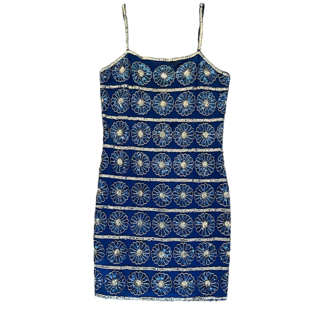 Vintage 80's Sequins Adrienne Vittadini Cocktail Dress Size 8